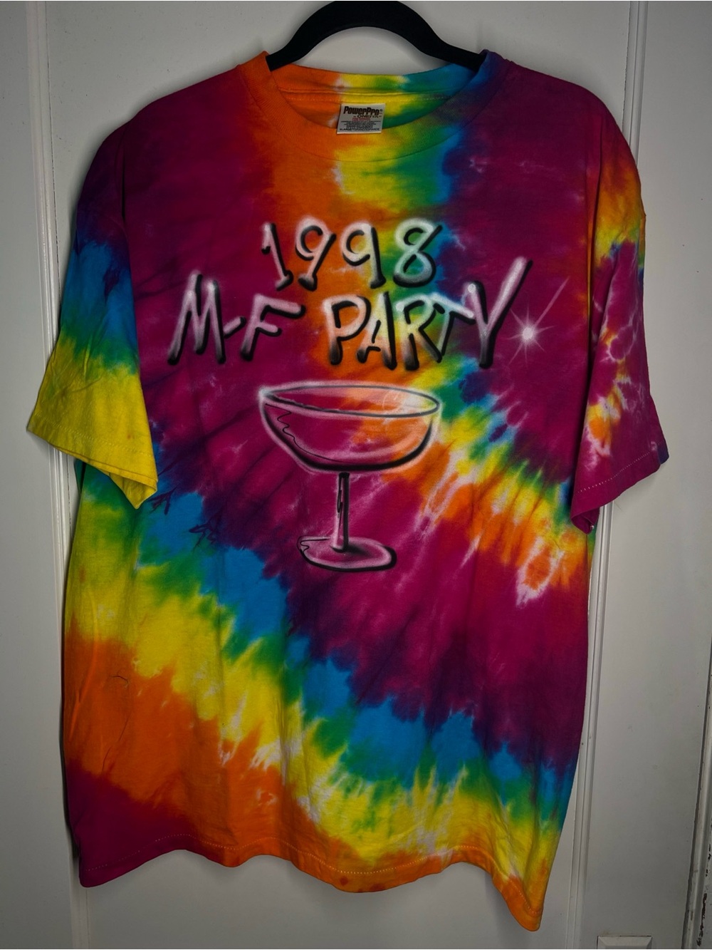 VTG Tie-Dye "1998 M-F Party" Short-Sleeve Tee - Multicolor